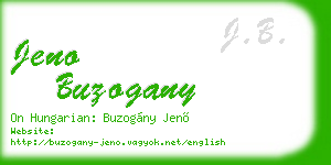jeno buzogany business card